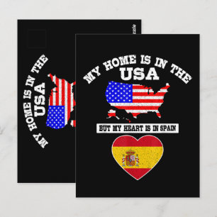 Mein Zuhause ist in den USA, mein Herz ist in Span Postkarte