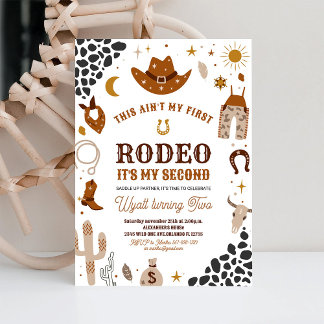 Mein zweiter Rodeo Cowboy Southwestern Birthday Einladung