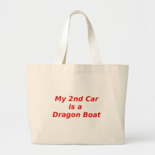 Mein zweites Auto ist ein Drache-Boot Jumbo Stoffbeutel
