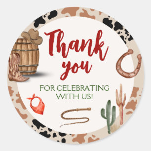 Mein zweites Rodeo Party Cowboy Geburtstag Runder Aufkleber