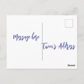 Mein Zwilling ist mein Valentine Postkarte (Rückseite)