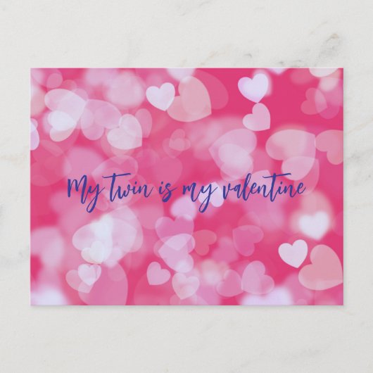 Mein Zwilling ist mein Valentine Postkarte (Vorderseite)
