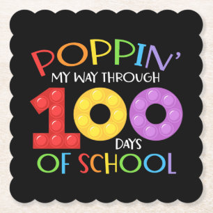 Meine 100 Schultage mit Poppin feiern Untersetzer