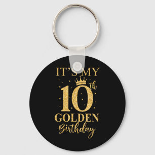 Meine 10. goldenen Geburtstagskinder 10 Jahre alt Schlüsselanhänger
