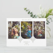 Meine 15 Jahre Spanisch 3 Fotos setzen den Spitzen Einladung (Stehend Vorderseite)