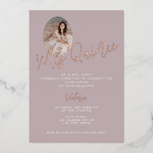 Meine 15. Pink 15. Geburtstag quinceañera Gold Folieneinladung