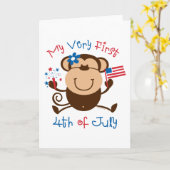 Meine 1. 4. Girl-Affenkarte Karte (Gelbe Blume)