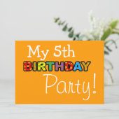 Meine 5. Geburtstagsfeier Einladung (Stehend Vorderseite)