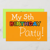 Meine 5. Geburtstagsfeier Einladung (Vorne/Hinten)