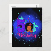 Meine 5. Geburtstagsmermaid Postkarte (Vorne/Hinten)