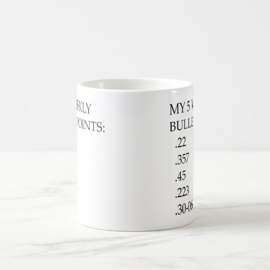 Meine 5 wöchentlichen Bullet Punkte helfen mir, we Kaffeetasse (Mittel)