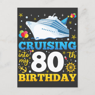 Meine 80. Geburtstagsfeier auf Kreuzfahrt Postkarte