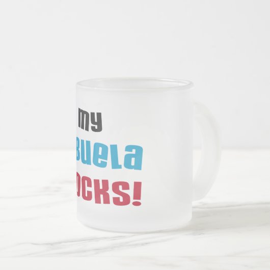 Meine Abuela Rocks T - Shirt und Geschenke Mattglastasse (VorderseiteRechts)