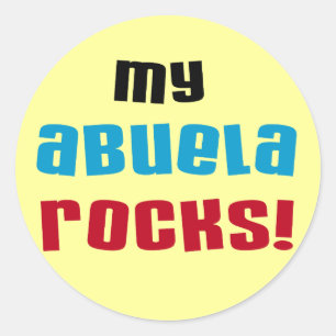 Meine Abuela Rocks T - Shirt und Geschenke Runder Aufkleber
