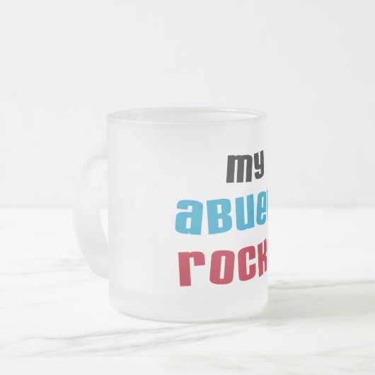 Meine Abuelo Rocks T - Shirt und Geschenke Mattglastasse (Vorderseite Links)