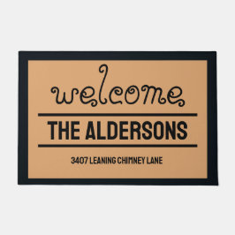 Meine Adresse auf einem Hübschen Braun Fußmatte