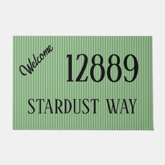 Meine Adresse auf einer grünen DoorMat Fußmatte (Vorderseite)