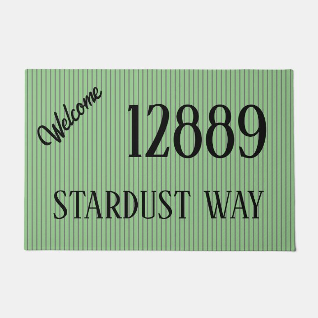 Meine Adresse auf einer grünen DoorMat Fußmatte (Vorderseite)