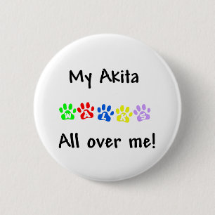 Meine Akita geht durch mich Button