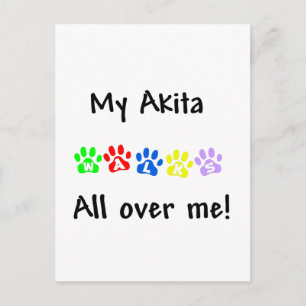 Meine Akita geht durch mich Postkarte