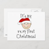 Meine allerersten Weihnachtsgeschenke und -geschen Feiertagspostkarte (Vorne/Hinten)