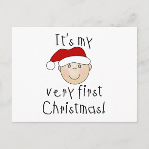 Meine allerersten Weihnachtsgeschenke und -geschen Feiertagspostkarte