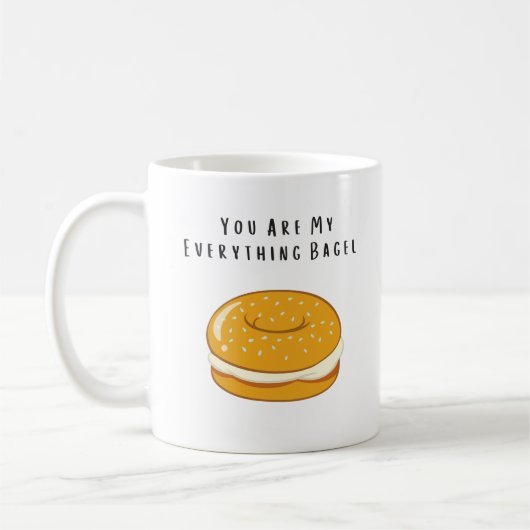Meine "Alles-Bagel-Kaffee-Tasse" Kaffeetasse (Links)