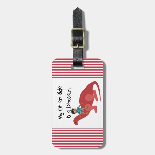 Meine andere Fahrt ist ein Dinosaurier OM Gepäckanhänger (Vorderseite vertikal)