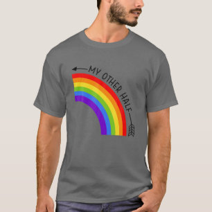 Meine andere Halb-Gay-Paar-Rainbow-LGBT Cool Ally T-Shirt