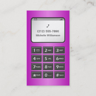 Meine andere Telefonnummer - Lila persönliche Rufk Telefonnummerkarte