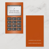 Meine andere Telefonnummer - Orangefarbene Visiten Telefonnummerkarte (Vorne/Hinten)