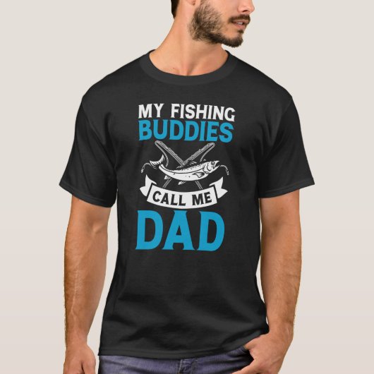 Meine Angelfreunde nennen mich Vater lustig T-Shirt (Vorderseite)