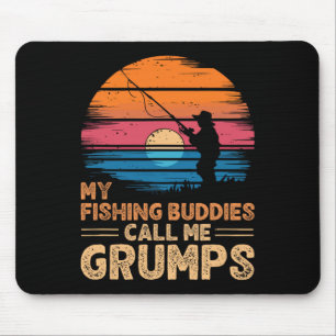 Meine Angelkumpels nennen mich Grumps Retro Vintag Mousepad
