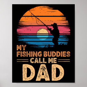 Meine Angelkumpels nennen mich Papa Retro Vintage Poster