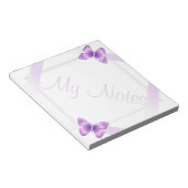 Meine Anmerkungen Girly Lavender Butterfly Notizblock (angewinkelt)