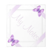 Meine Anmerkungen Girly Lavender Butterfly Notizblock (Vorderseite)
