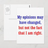 Meine Ansichten können sich ändern Postkarte (Vorne/Hinten)