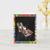 Meine Aquarellfarbenpalette der Primärfarben Karte (Gelbe Blume)