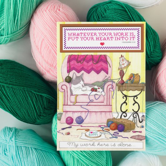 Meine Arbeit hier wird danken Ihnen zu kardieren Dankeskarte