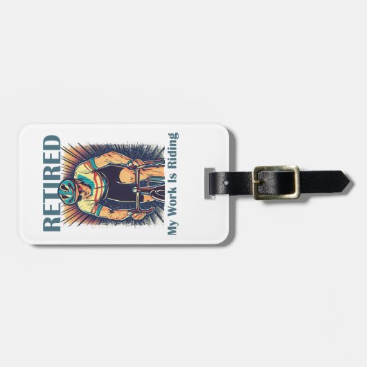 Meine Arbeit ist Fahrradfahren müde Gepäckanhänger (Vorderseite horizontal)