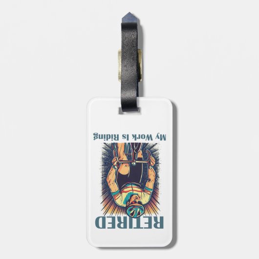 Meine Arbeit ist Fahrradfahren müde Gepäckanhänger (Rückseite vertikal)