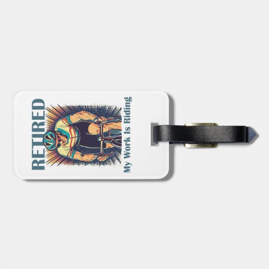 Meine Arbeit ist Fahrradfahren müde Gepäckanhänger (Rückseite horizontal)