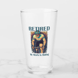 Meine Arbeit ist Fahrradfahren müde Glas