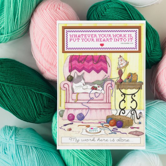 Meine Arbeit ist mit einer inspirierenden Postkart Postkarte