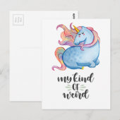 Meine Art komisches blaues Einhorn Postkarte (Vorne/Hinten)