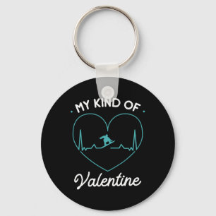 Meine Art von Valentinherz Valentinstag Snowboar Schlüsselanhänger