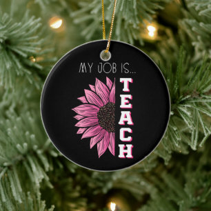 Meine Aufgabe ist es, floralrosa Retro Funny Teach Keramik Ornament
