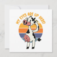 Meine Augen sind hier oben! - Funny Cow Udders Gra