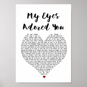 Meine Augen verehrten Sie Herz-Lied-lyrischer Poster