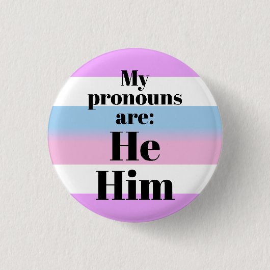 Meine Aussprache lautet: Er - Bigender-Flagge Button (Vorderseite)